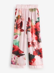 Pink Red Floral - B by Ted Baker Pink Red Floral Satin Button Through Pyjamas - Image 9 of 13