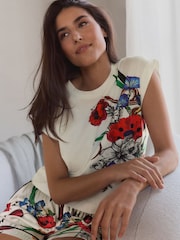 B by Ted Baker Ecru Snake Floral Cotton Viscose Short Set Pyjamas - Image 7 of 7