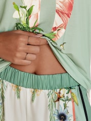 B by Ted Baker Green Floral Satin Jersey Short Set Pyjamas - Bild 3 von 12
