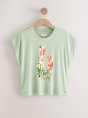 B by Ted Baker Green Floral Satin Jersey Short Set Pyjamas - Bild 6 von 12