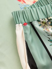 B by Ted Baker Green Floral Satin Jersey Short Set Pyjamas - Bild 7 von 12