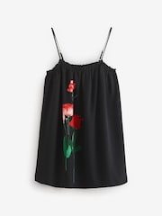 B by Ted Baker Crinkle Slip Black Rose Dress - Image 7 of 10