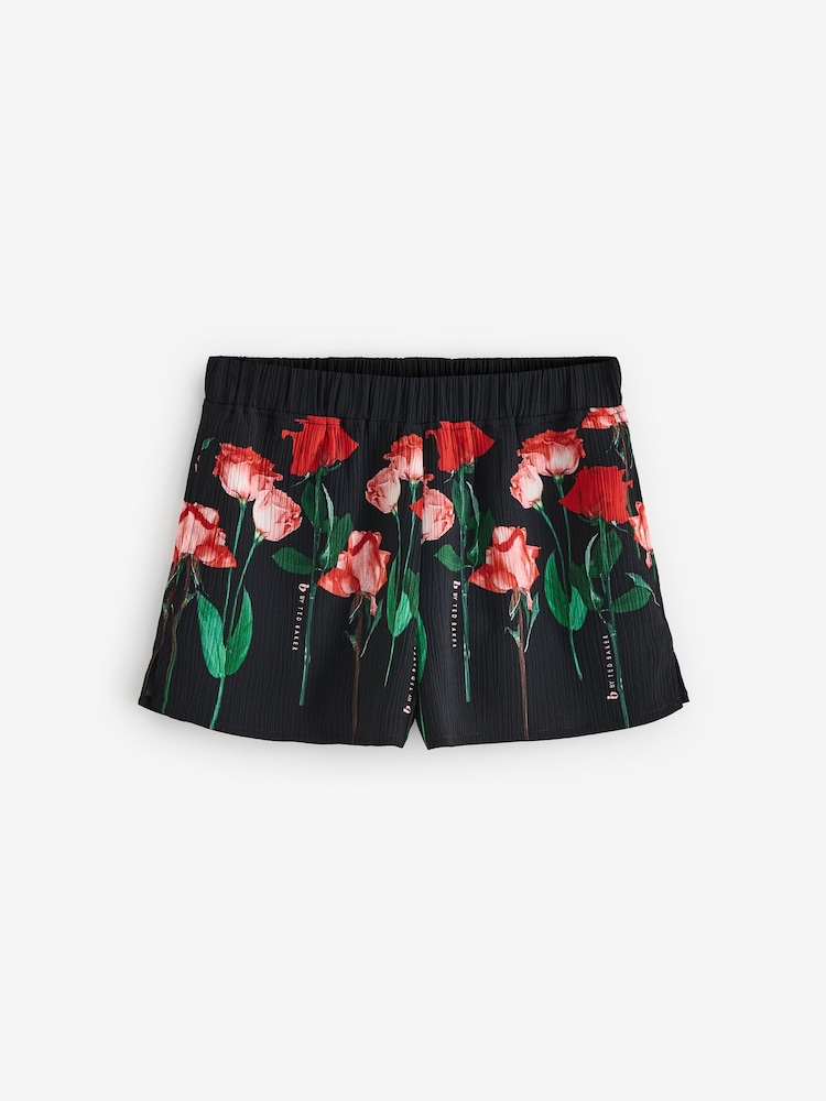 B by Ted Baker Zwart kreukel roze shorts set - Image 9 of 11