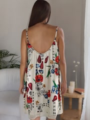 B by Ted Baker Ecru Floral Viscose Ladder Trim Slip - Imagen 2 de 9