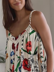 B by Ted Baker Ecru Floral Viscose Ladder Trim Slip - Imagen 3 de 9
