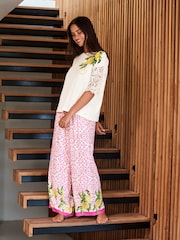 B by Ted Baker Pink Lemon Viscose Cotton Pyjamas - Image 2 of 8