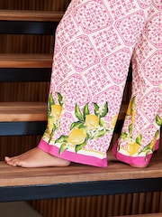 B by Ted Baker Pink Lemon Viscose Cotton Pyjamas - Image 5 of 8