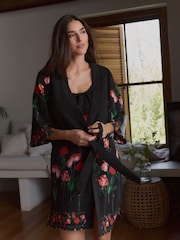 B by Ted Baker Crinkle Black Rose Robe - Image 2 of 4