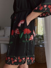 B by Ted Baker Crinkle Black Rose Robe - Image 3 of 4