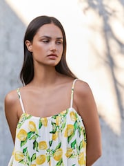 B by Ted Baker Lemon Viscose Cami White Pyjamas - Imagen 4 de 8