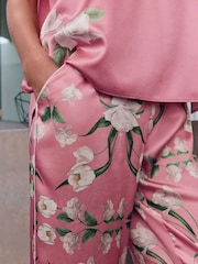B by Ted Baker Pink Rose Floral Satin Jersey Mix Pyjamas - Bild 4 von 11
