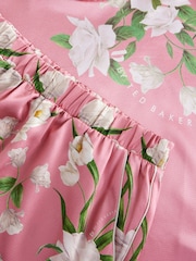 B by Ted Baker Pink Rose Floral Satin Jersey Mix Pyjamas - Bild 9 von 11