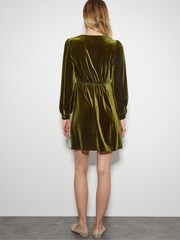 Monsoon Green Vicki Embroidered Velvet Mini Dress - Image 2 of 4
