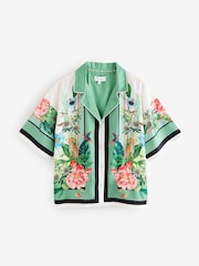 B by Ted Baker Green Floral Satin Button Through Pyjamas - Image 8 of 12