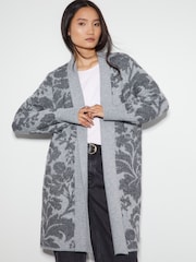Monsoon Grey Pip Floral Pattern Coatigan - Image 1 of 5