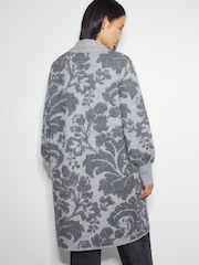 Monsoon Grey Pip Floral Pattern Coatigan - Image 3 of 5