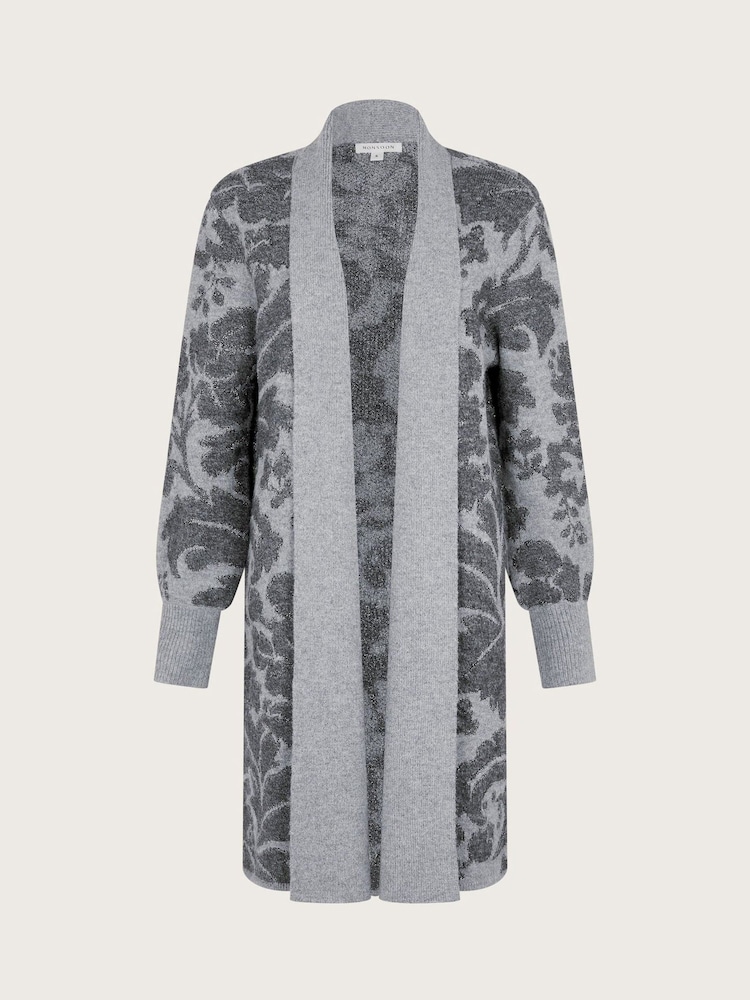 Monsoon Grey Pip Floral Pattern Coatigan - Image 5 of 5