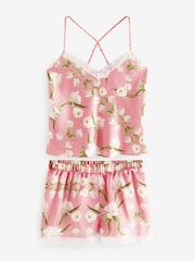 B by Ted Baker Pink Rose Floral Satin Cami Shorts Set - Bild 7 von 13
