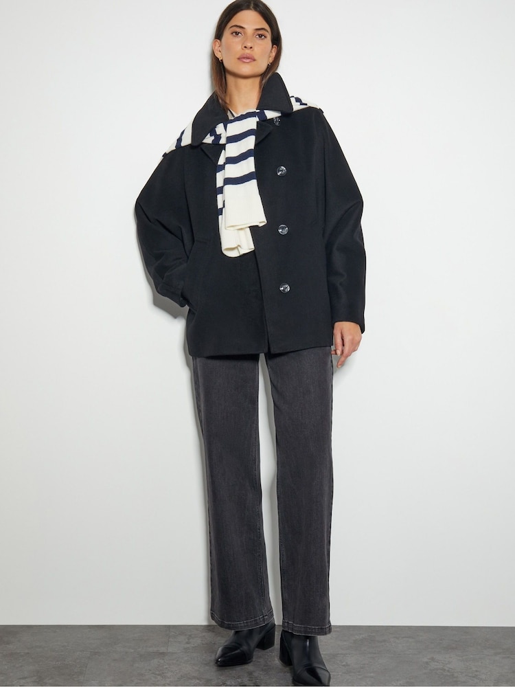 Monsoon Black Didi Dolman Sleeve Coat - Image 2 of 6 Monsoon Black Didi Dolman Sleeve Coat - Image 2 of 6
