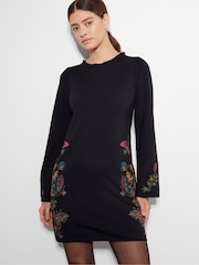 Monsoon Black Elle Embroidered Tunic Dress - Image 1 of 6