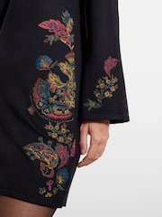Monsoon Black Elle Embroidered Tunic Dress - Image 4 of 6