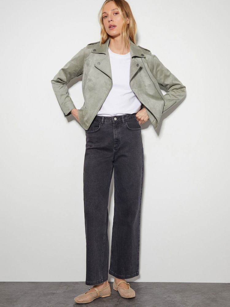 Monsoon Pink Birdy Suedette Biker Jacket - Image 2 of 6