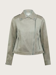 Monsoon Pink Birdy Suedette Biker Jacket - Image 6 of 6