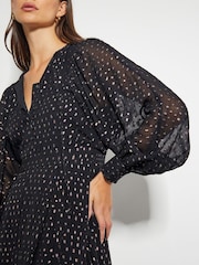 Monsoon Black Lillian Metallic Polka Dot Dress - Image 4 of 5