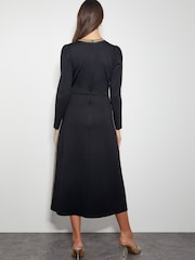 Monsoon Black Pora Ponte Jersey Midi Dress - Image 3 of 5