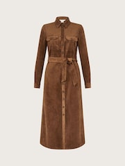 Monsoon Brown Amber Suedette Midi Dress - Image 5 of 5
