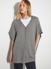 Monsoon Grey Knit Poncho Hoodie - Image 2 of 6