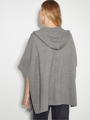 Monsoon Grey Knit Poncho Hoodie - Image 3 of 6