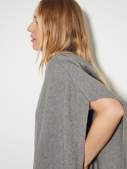 Monsoon Grey Knit Poncho Hoodie - Image 4 of 6