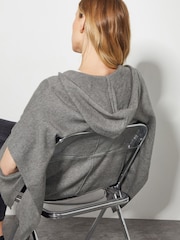 Monsoon Grey Knit Poncho Hoodie - Image 5 of 6