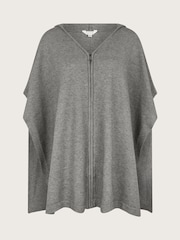 Monsoon Grey Knit Poncho Hoodie - Image 6 of 6