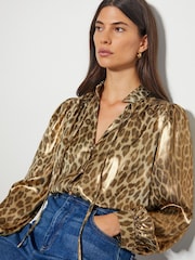Monsoon Gold Lena Leopard Print Blouse - Image 1 of 4