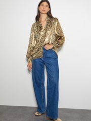 Monsoon Gold Lena Leopard Print Blouse - Image 2 of 4