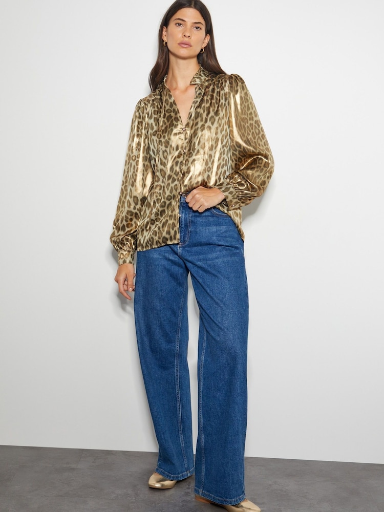 Monsoon Gold Lena Leopard Print Blouse - Image 2 of 4