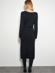 Schwarz - Monsoon Ciara Midi-Pulloverkleid mit Knopf - Bild 3 von 6