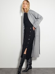 Schwarz - Monsoon Ciara Midi-Pulloverkleid mit Knopf - Bild 5 von 6