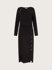 Schwarz - Monsoon Ciara Midi-Pulloverkleid mit Knopf - Bild 6 von 6