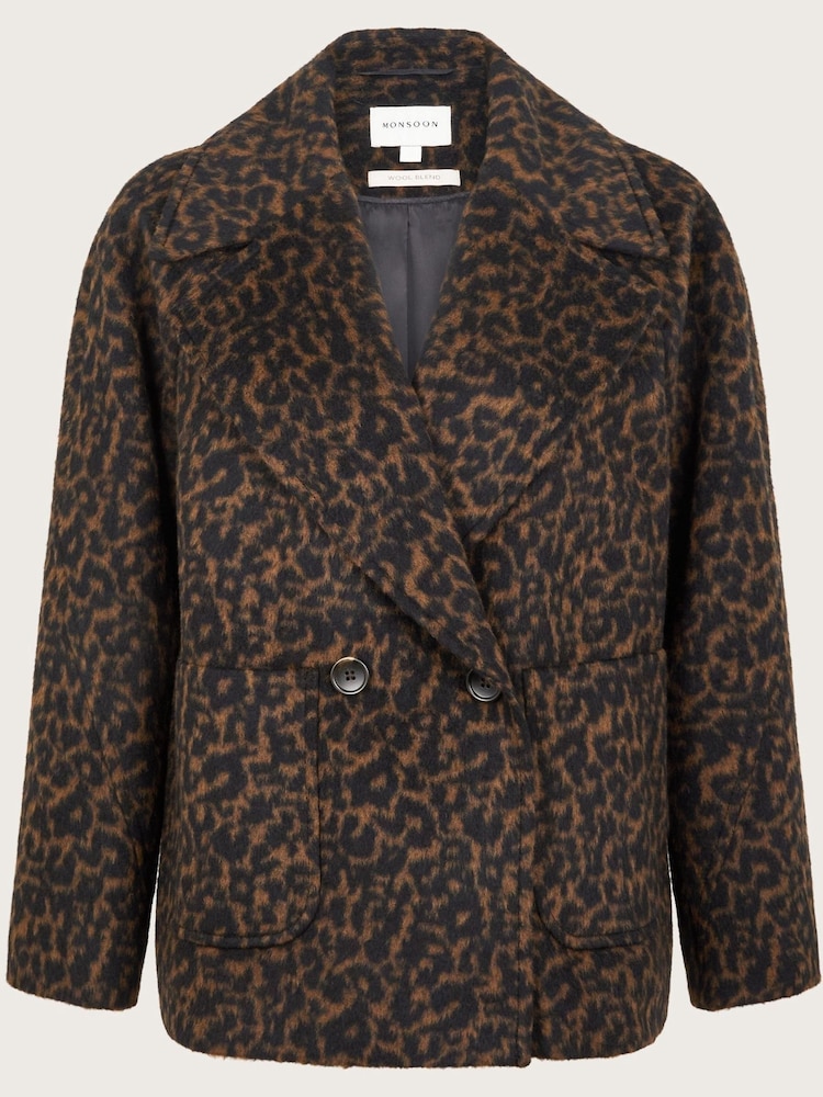 Monsoon Black Lily Leopard Print Jacket - Image 6 of 6 Monsoon Black Lily Leopard Print Jacket - Image 6 of 6