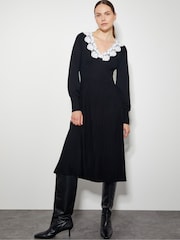 Monsoon Black Lola Lace Knit Midi Dress - Image 4 of 5