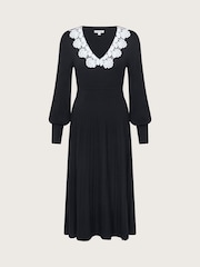 Monsoon Black Lola Lace Knit Midi Dress - Image 5 of 5