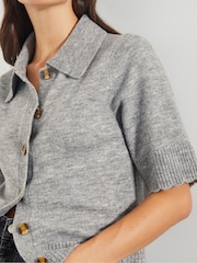 Monsoon Grey Cindy Short Sleeve Collar Cardigan - Image 4 of 4