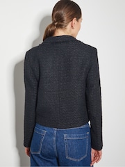 Monsoon Black Rubi Crop Tweed Blazer - Image 2 of 6