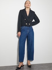 Monsoon Black Rubi Crop Tweed Blazer - Image 4 of 6