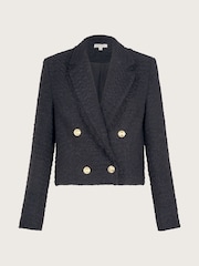 Monsoon Black Rubi Crop Tweed Blazer - Image 6 of 6