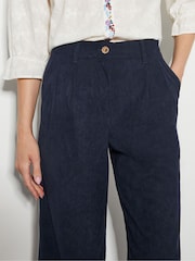Monsoon Blue Samira Corduroy Wide Leg Trousers - Image 4 of 5