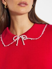 Monsoon Red Clara Collar Jumper - Image 4 of 4